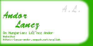 andor lancz business card